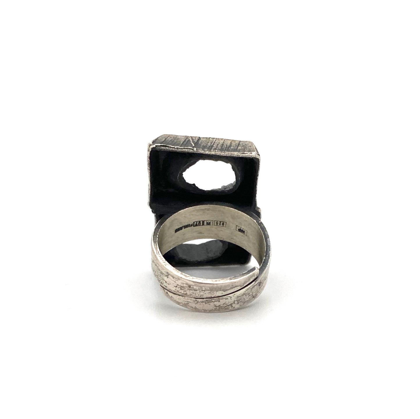 Sten & Laine large brutalist silver ring ~ 1973