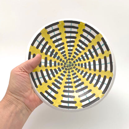 scale Sig Lindberg for Gustavsberg Sweden vintage faience ceramic hand decorated dish mid century modernist design