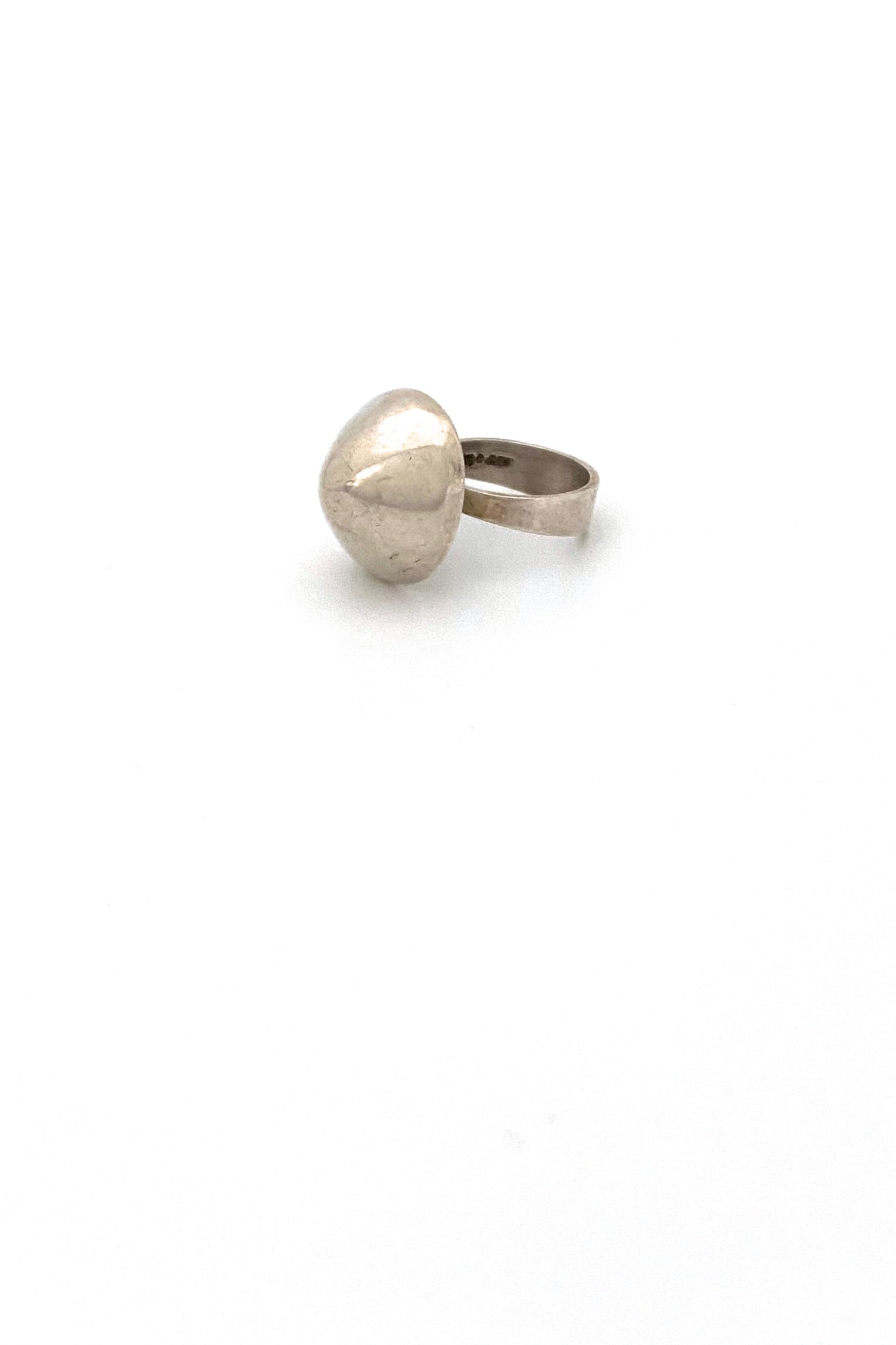 Sweden vintage silver large dome ring 1966 Scandinavian Modernist jewelry design