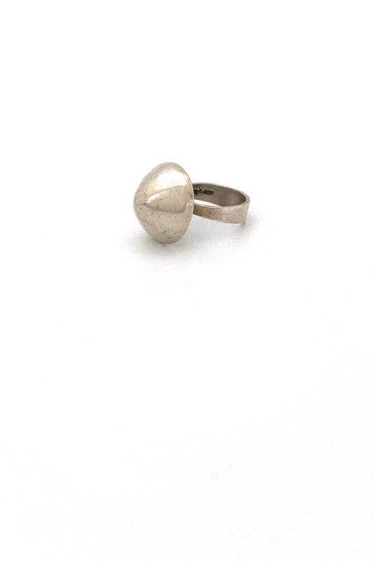 Sweden vintage silver large dome ring 1966 Scandinavian Modernist jewelry design