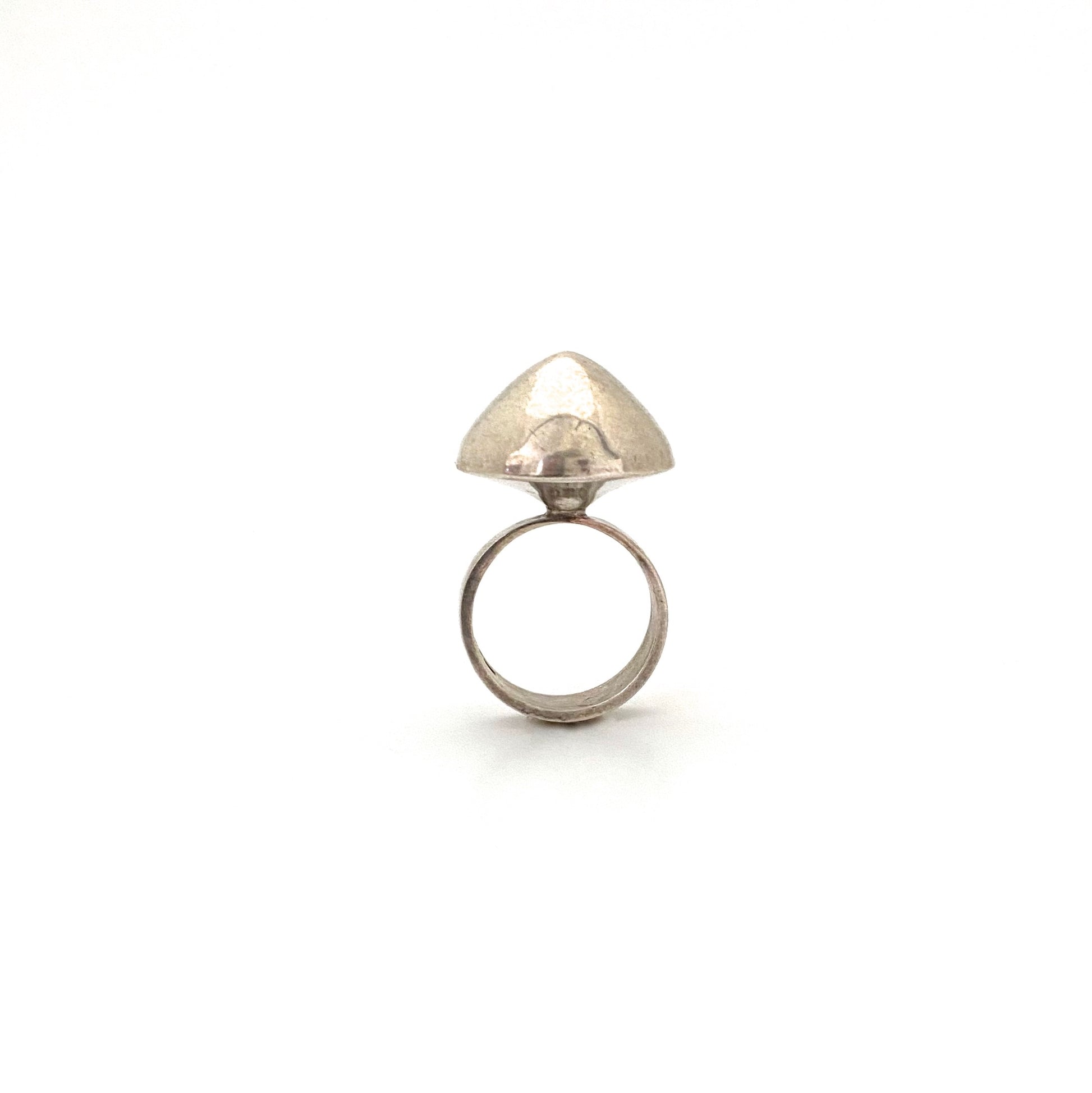 profile Sweden vintage silver large dome ring 1966 Scandinavian Modernist jewelry design