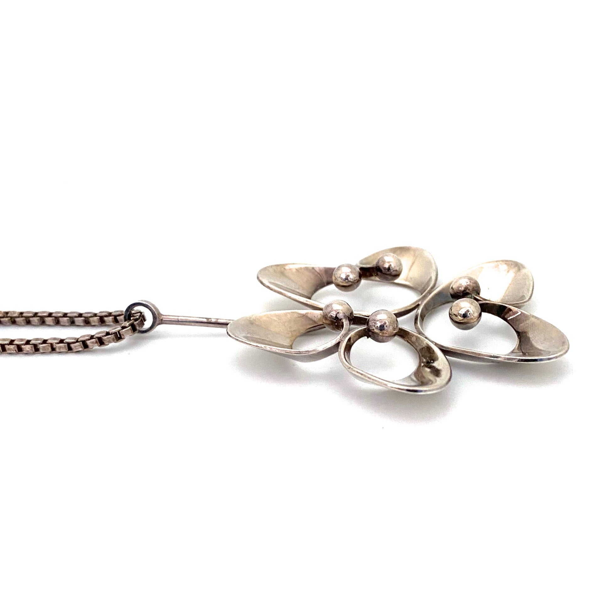 profile Theresia Hvorslev Alton Sweden vintage silver extra large pendant necklace 1974 Scandinavian Modernist jewelry design