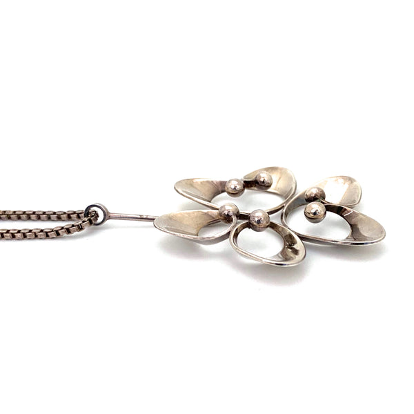 profile Theresia Hvorslev Alton Sweden vintage silver extra large pendant necklace 1974 Scandinavian Modernist jewelry design