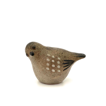 profile Tommy Kakinuma Canada vintage ceramic speckled bird figure Canadian pottery design