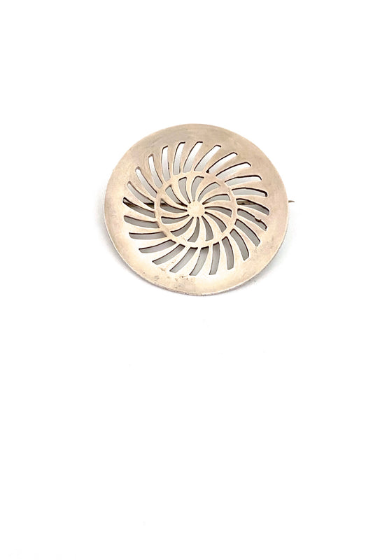 Tone Vigeland Plus Studios Norway Design vintage silver Op Series op art brooch Scandinavian Modernist jewelry design