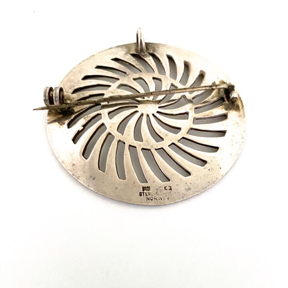 Tone Vigeland large 'Op Series' op art brooch ~ scarce