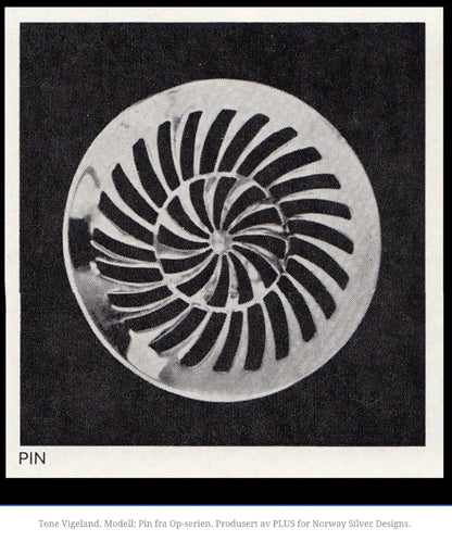 Tone Vigeland large 'Op Series' op art brooch ~ scarce