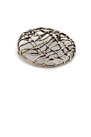 Uni David-Andersen Norway vintage silver large pendant brooch Unn Tangerud Scandinavian Modernist jewelry design