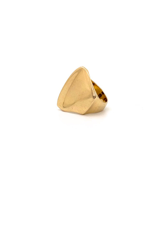 Walter Schluep Canada vintage heavy gold sleek ring Modernist art jewelry design