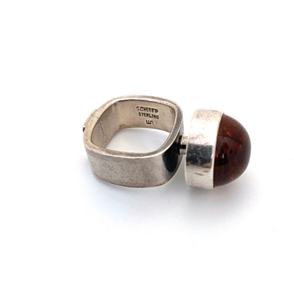 Walter Schluep silver & amber ring