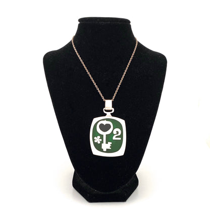 Walter Schluep chunky silver & resin enamel pendant 1971 ~ 'vite'