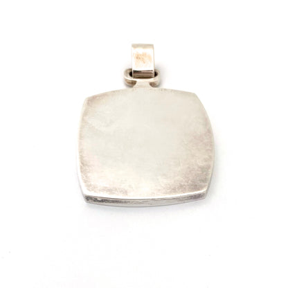 Walter Schluep chunky silver & resin enamel pendant 1971 ~ 'vite'