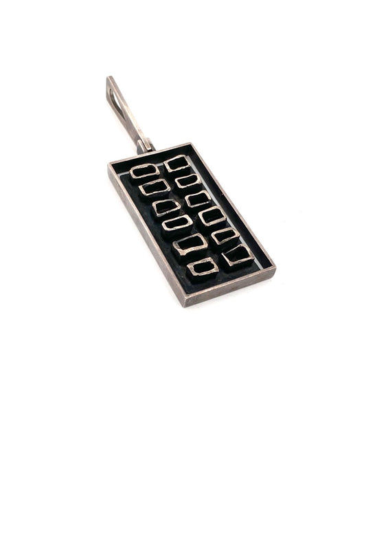Hans Gehrig large brutalist silver pendant