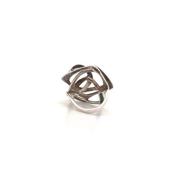 large vintage silver openwork ring
