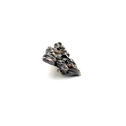 profile large vintage silver gold little nuggets brooch brutalist jewelry design