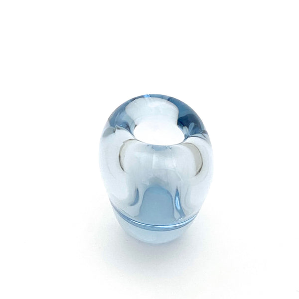 profile Holmegaard Denmark vintage aqua blue glass heart vase 1 Per Lutken Scandinavian Modern design