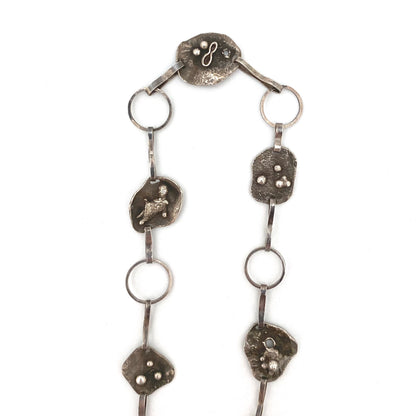 vintage silver brutalist necklace ~ studio made