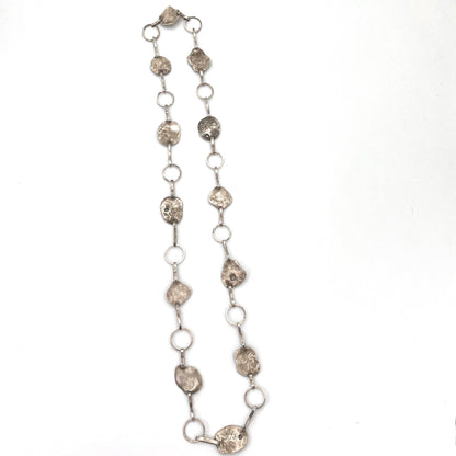 vintage silver brutalist necklace ~ studio made