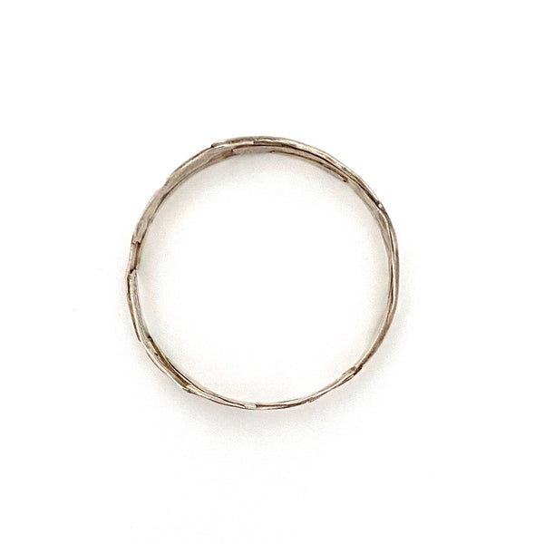 vintage silver brutalist bangle bracelet ~ hand wrought