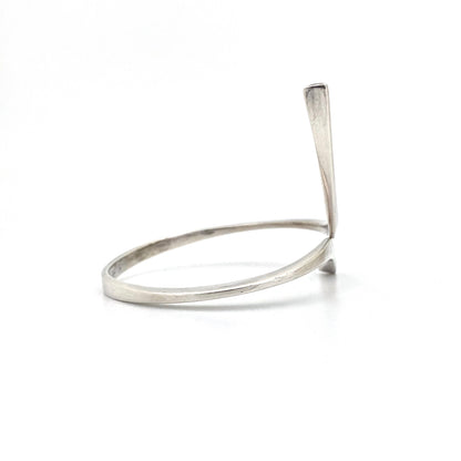 profile vintage hand wrought sterling silver bangle bracelet Modernist jewelry design