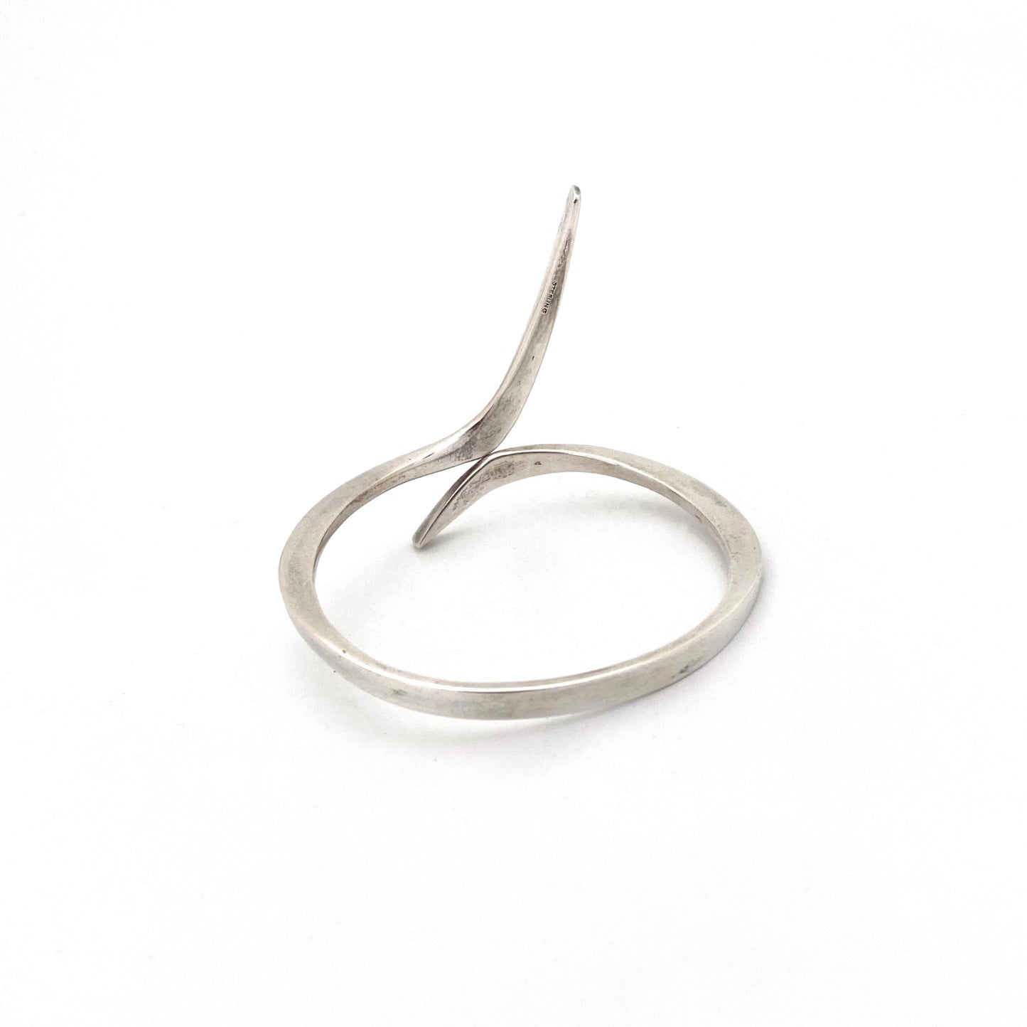 hand wrought Modernist silver bangle bracelet
