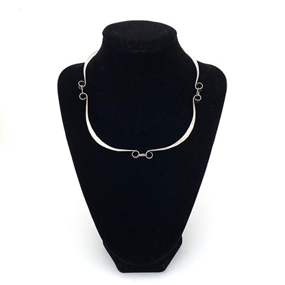 hammered silver choker necklace ~ studio made