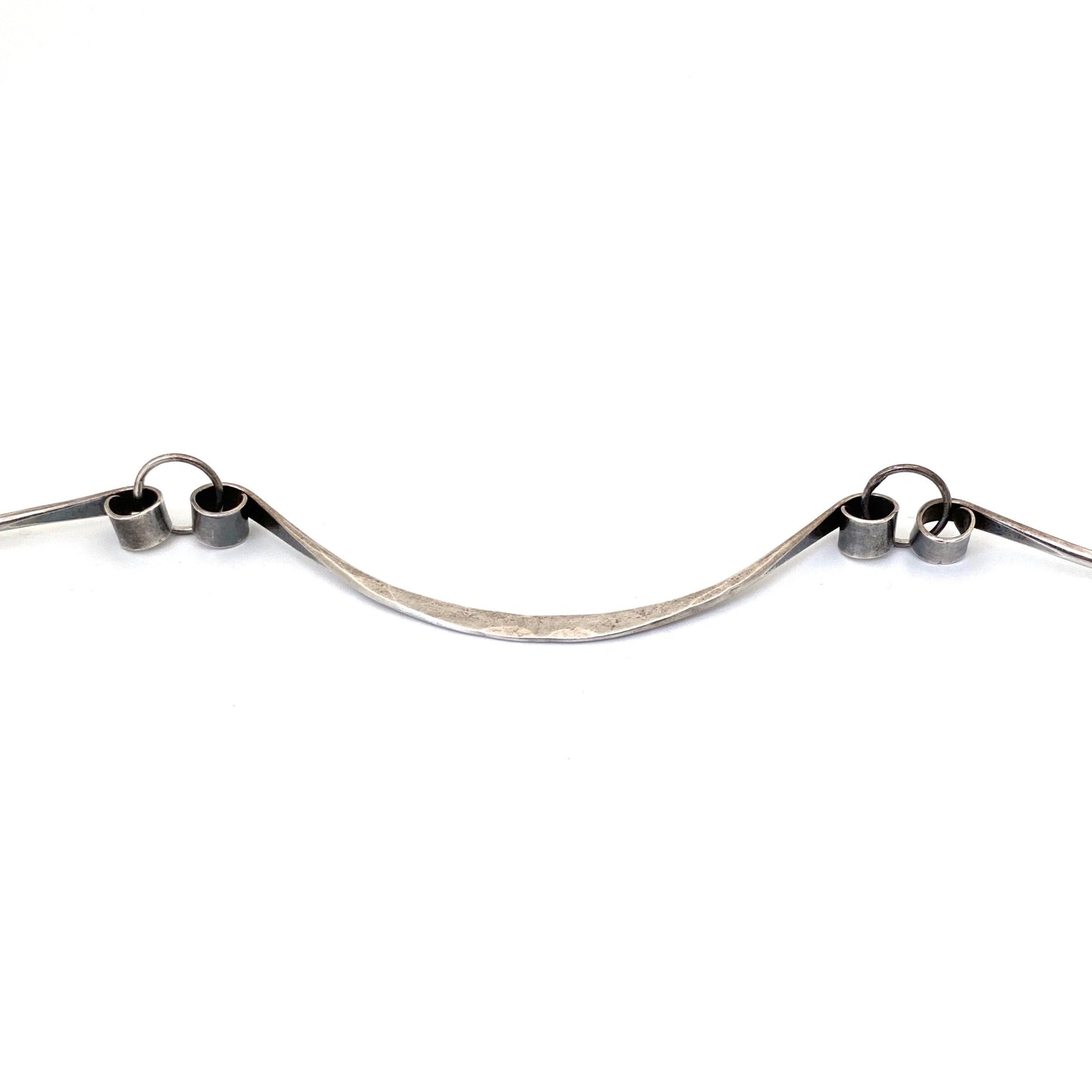 hammered silver choker necklace ~ studio made