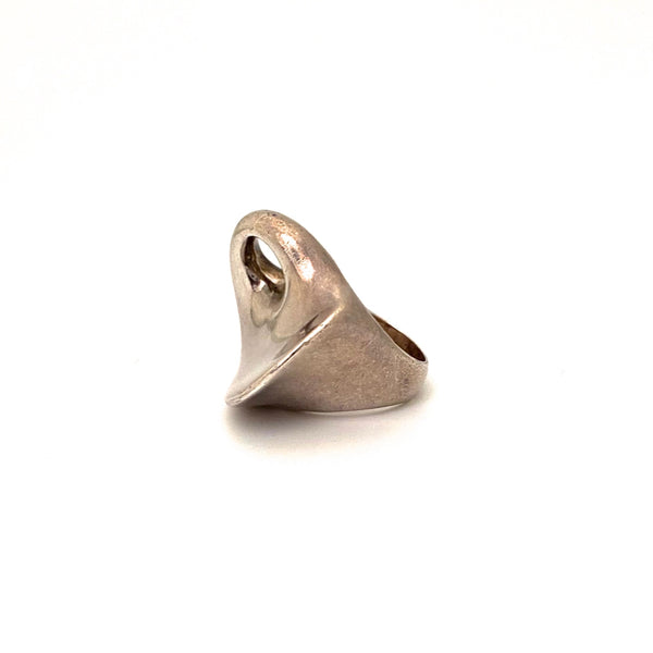 large & heavy silver biomorphic ring