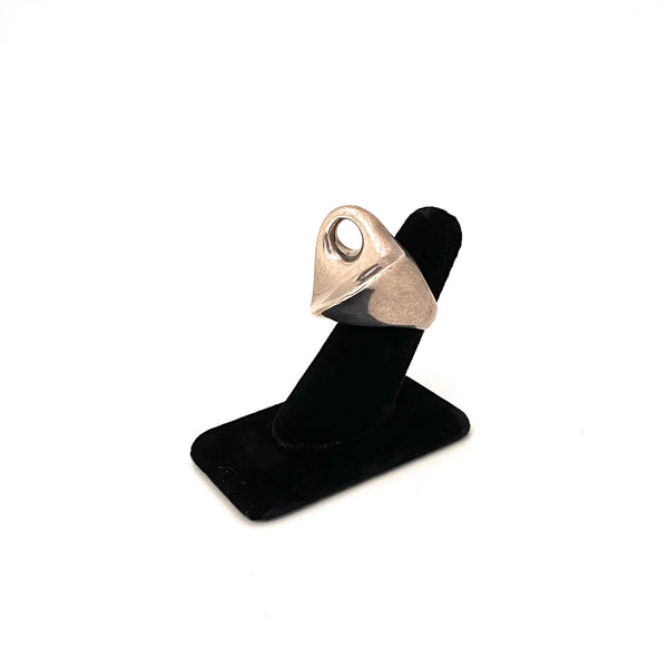 large & heavy silver biomorphic ring