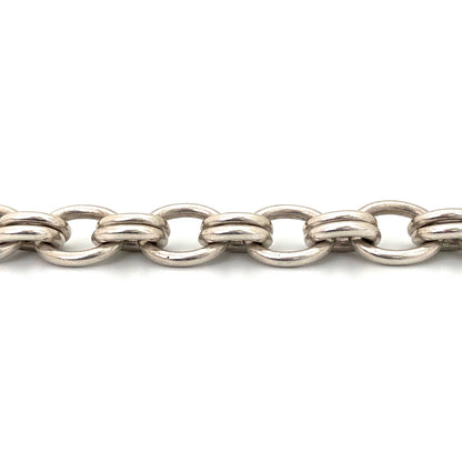 detail vintage silver heavy link bracelet France Modernist jewelry design
