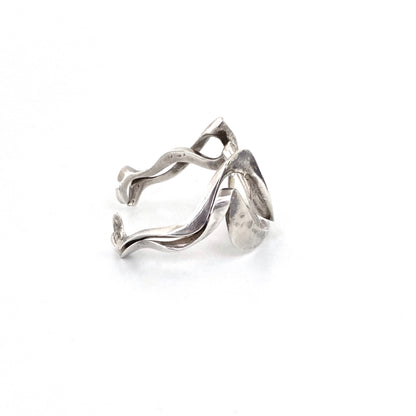 profile vintage silver heavy biomorphic cuff bracelet Modernist jewelry design