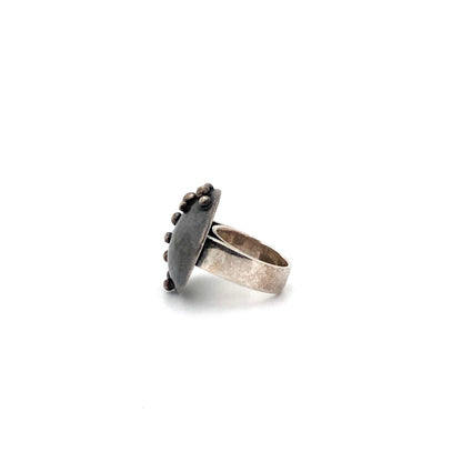 vintage silver Modernist dome ring ~ nicely constructed