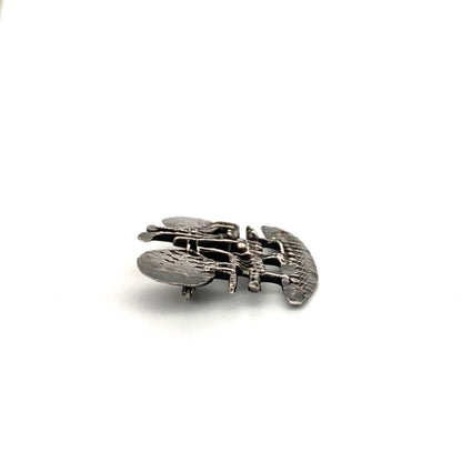 brutalist sculptural silver brooch