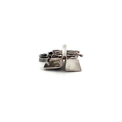 brutalist silver dimensional brooch ~ studio made