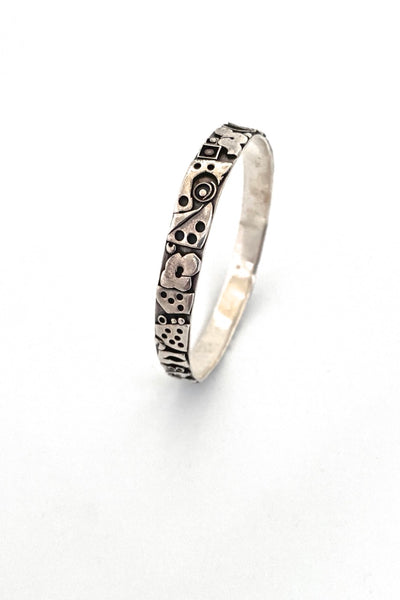 vintage silver postmodern studio made bangle bracelet