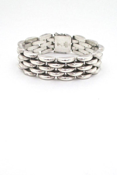 Aage Albing Denmark vintage silver brick link bracelet Scandinavian Modern design