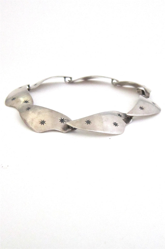 Aare and Krogh Denmark vintage silver modernist stars bracelet