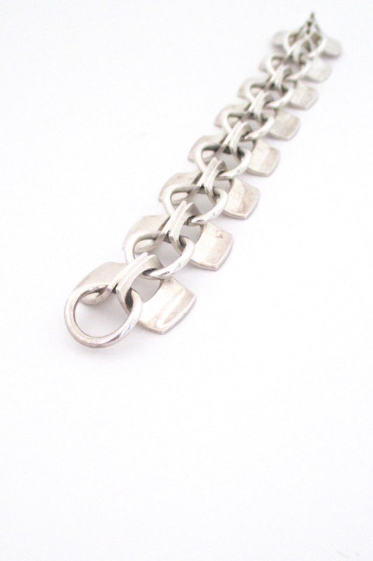 profile Alton Sweden vintage Scandinavian Modern heavy silver bracelet by KE Palmberg 1972