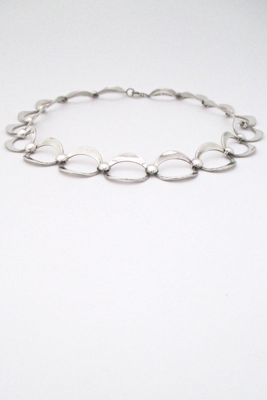 profile Alton Sweden vintage Modernist silver collier choker by Theresia Hvorslev 1976