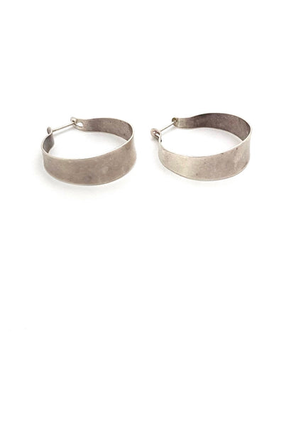 Alton Sweden vintage silver tapering curved silver hoop earrings Scandinavian Modern jewelry design