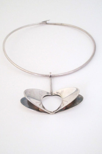 Alton Sweden large mid century modernist silver pendant designed by Theresia Hvorslev