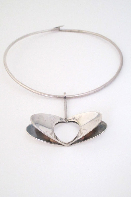 Alton Sweden large mid century modernist silver pendant designed by Theresia Hvorslev