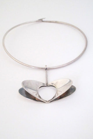 Alton Sweden large mid century modernist silver pendant designed by Theresia Hvorslev