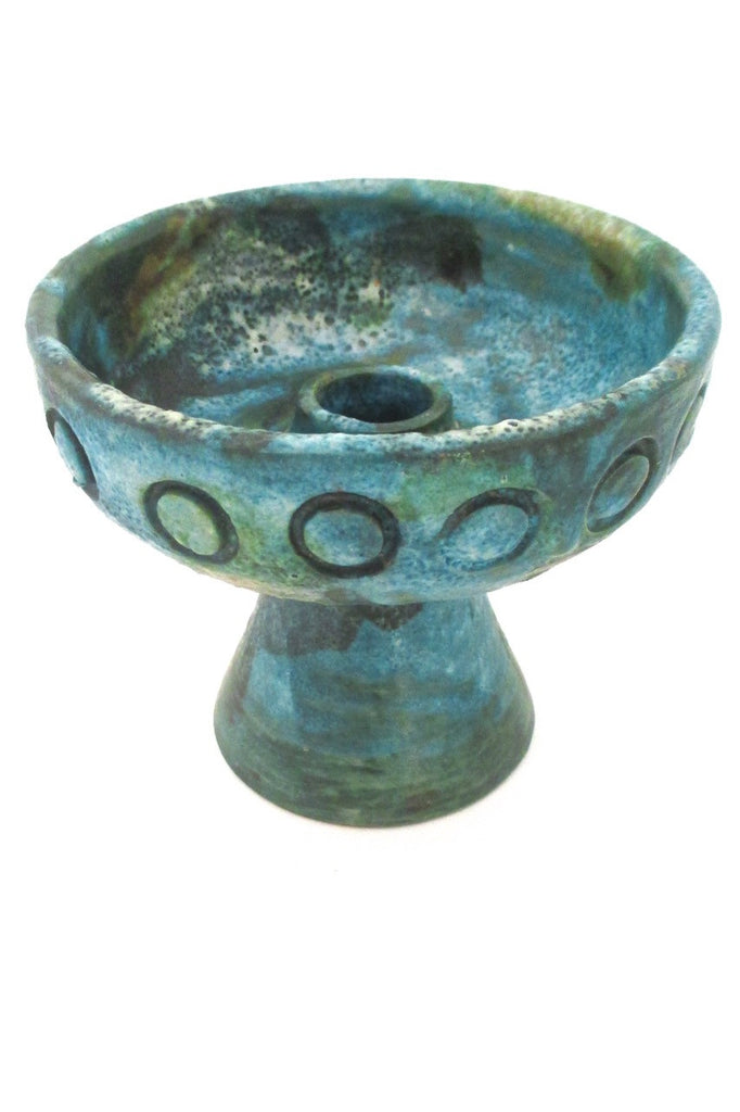 Alvino Bagni Italy sea garden mid century ceramic candle holder at Samantha Howard Vintage