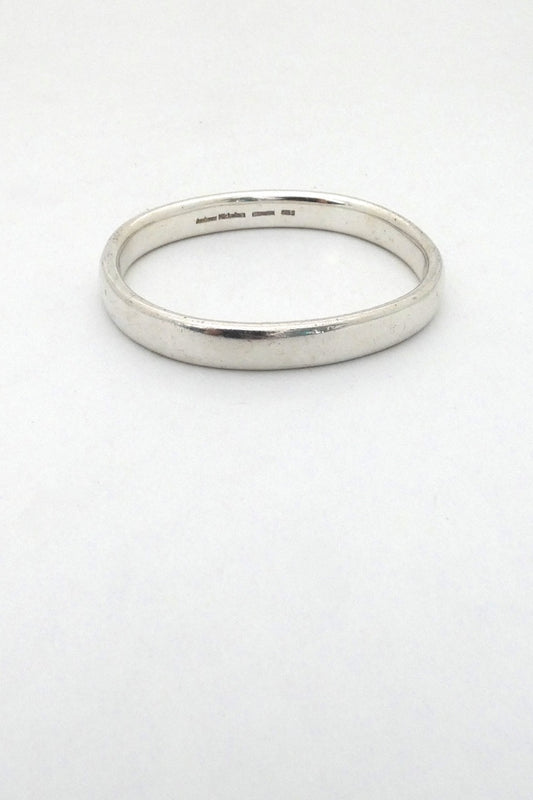 Andreas Mikkelsen Denmark vintage very heavy silver bangle bracelet Scandinavian Modernist design jewelry