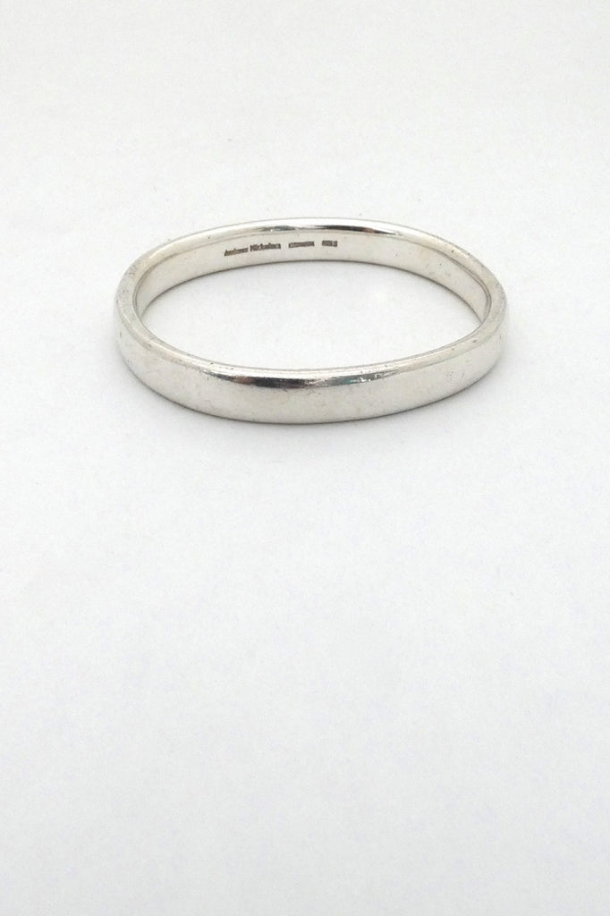 Andreas Mikkelsen Denmark vintage very heavy silver bangle bracelet Scandinavian Modernist design jewelry