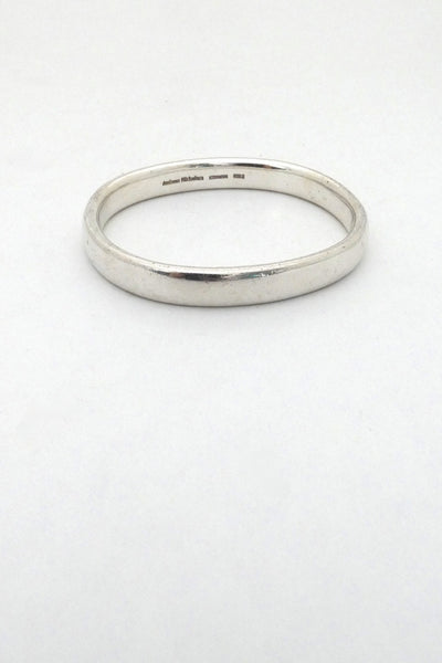 Andreas Mikkelsen Denmark vintage very heavy silver bangle bracelet Scandinavian Modernist design jewelry