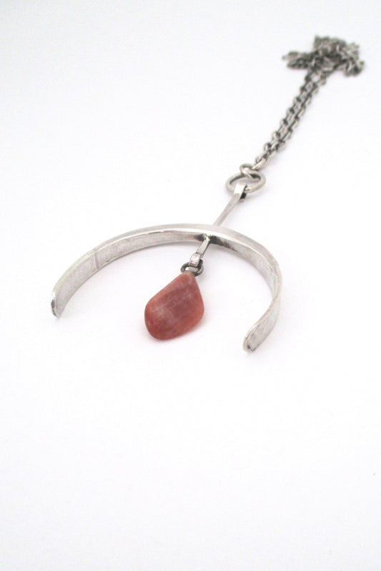 Plus Studios Norway Design Anna Great Eker large vintage kinetic silver stone pendant necklace
