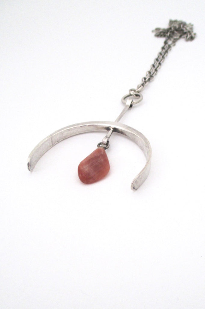 Plus Studios Norway Design Anna Great Eker large vintage kinetic silver stone pendant necklace