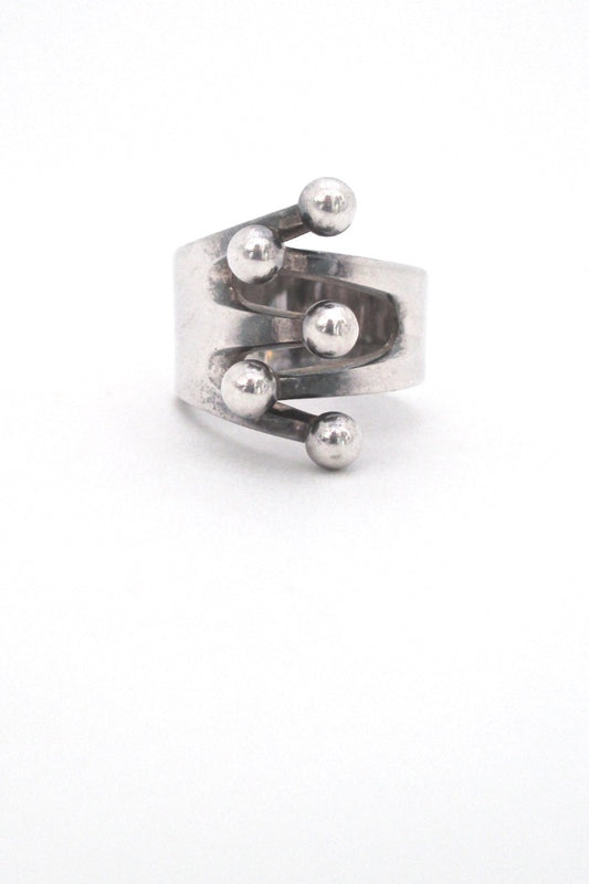 Anna Greta Eker for Plus Designs Norway vintage Scandinavian modernist Jester ring